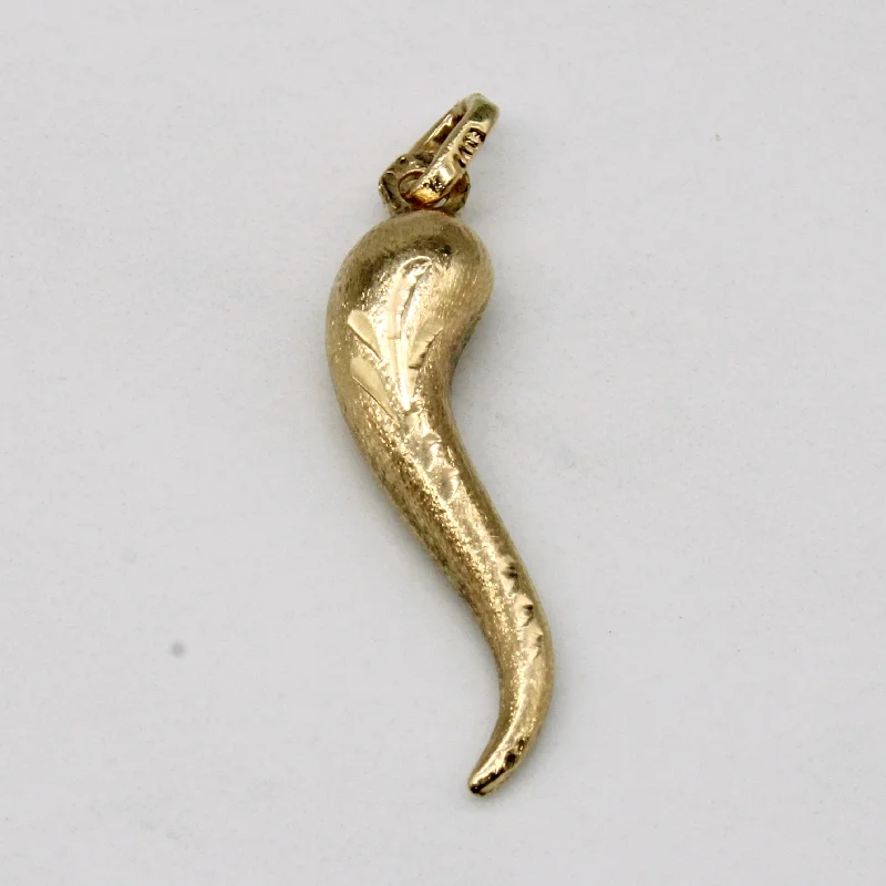 10k Yellow Gold Italian Corno Pendant