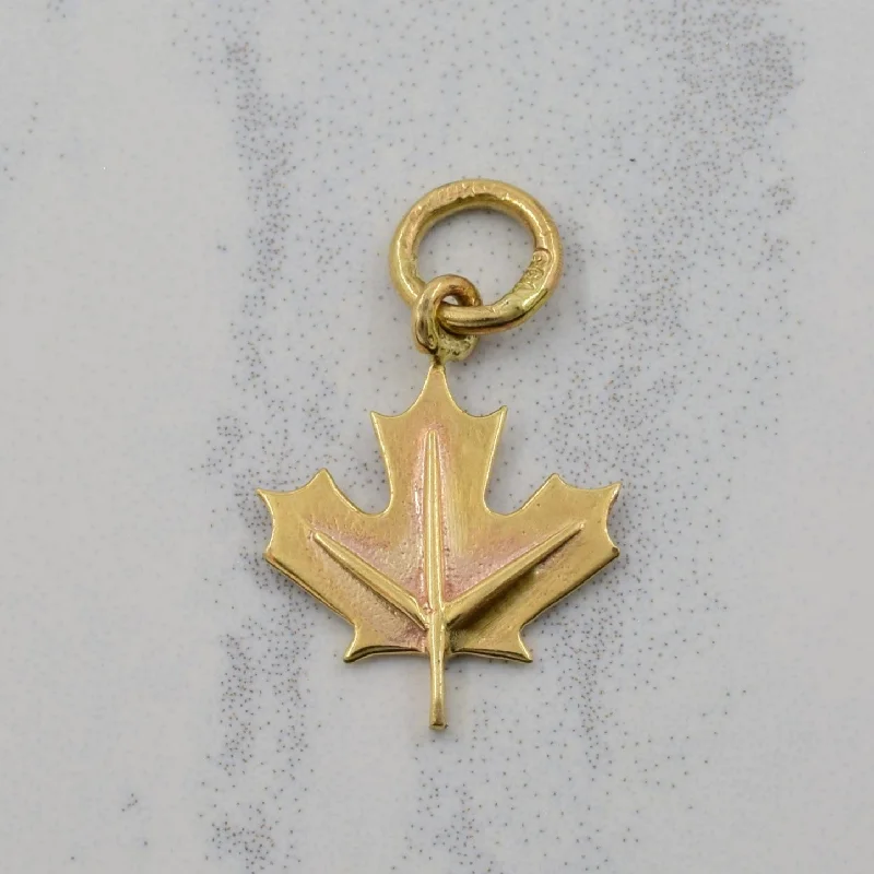 10k Yellow Gold Maple Leaf Charm |