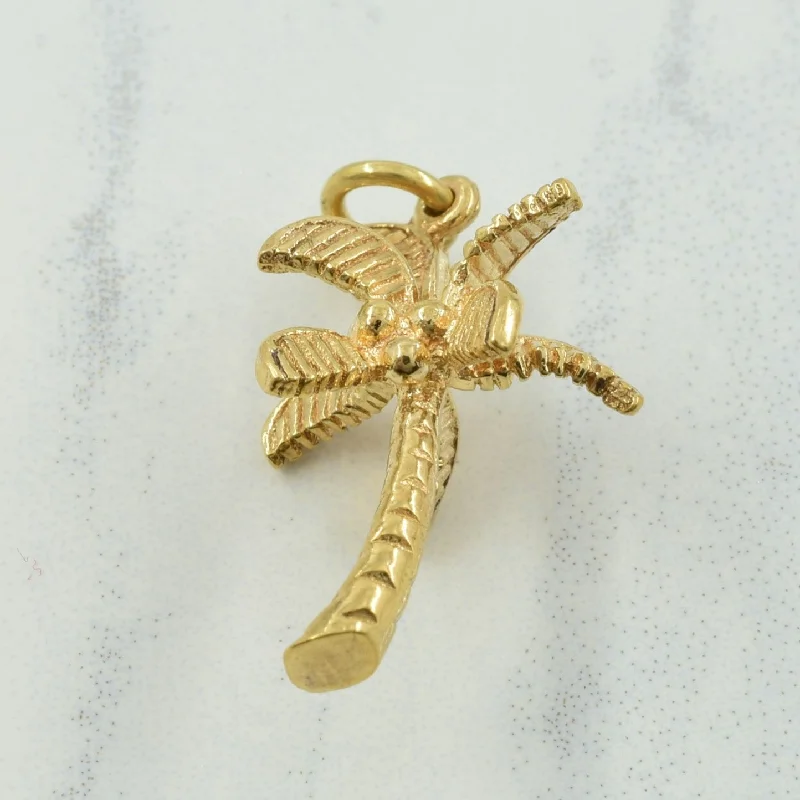 10k Yellow Gold Palm Tree Charm |