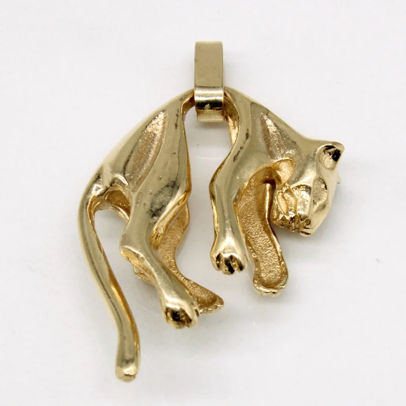 10k Yellow Gold Panther Pendant