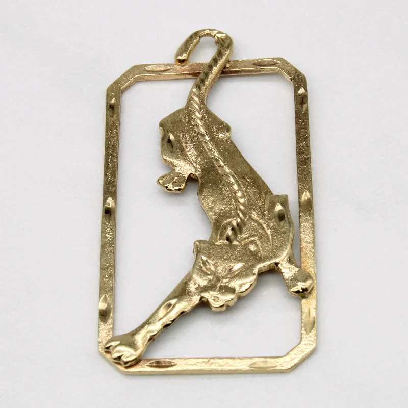 10k Yellow Gold Panther Pendant