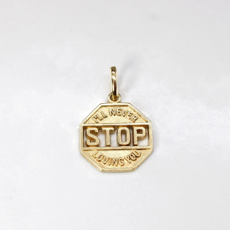 10k Yellow Gold 'Never Stop Loving You' Pendant