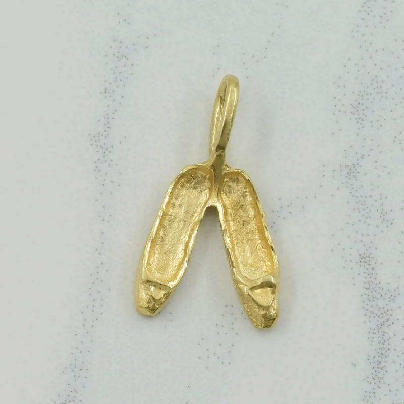 10k Yellow Gold Pointe Shoe Charm |