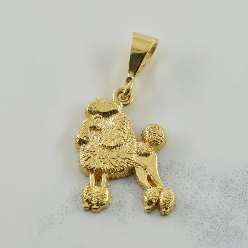 10k Yellow Gold Poodle Pendant |