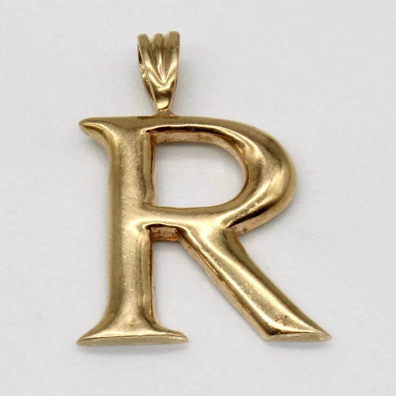 10k Yellow Gold 'R' Initial Charm