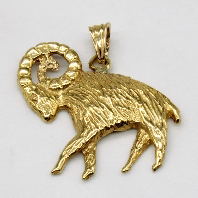 10k Yellow Gold Ram Pendant