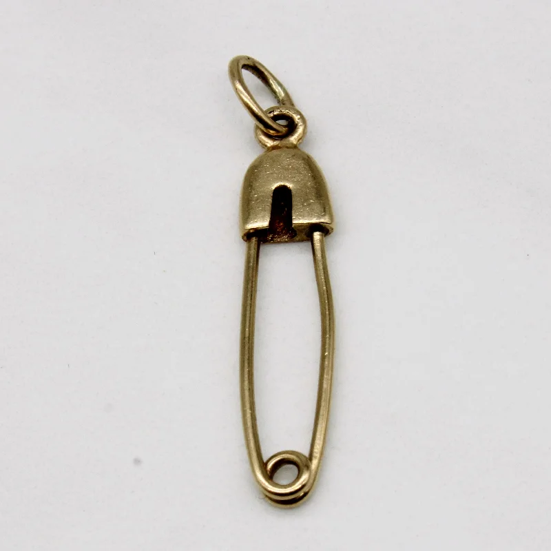 10k Yellow Gold Safety Pin Charm