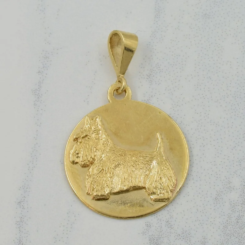 10k Yellow Gold Scottish Terrier Pendant |