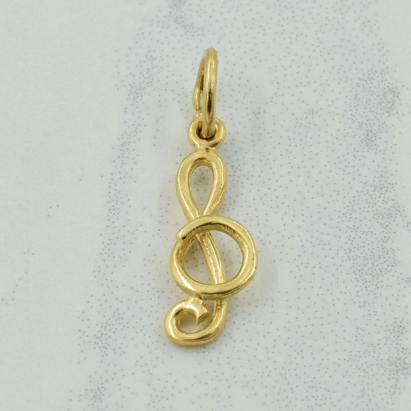 10k Yellow Gold Treble Clef Charm |