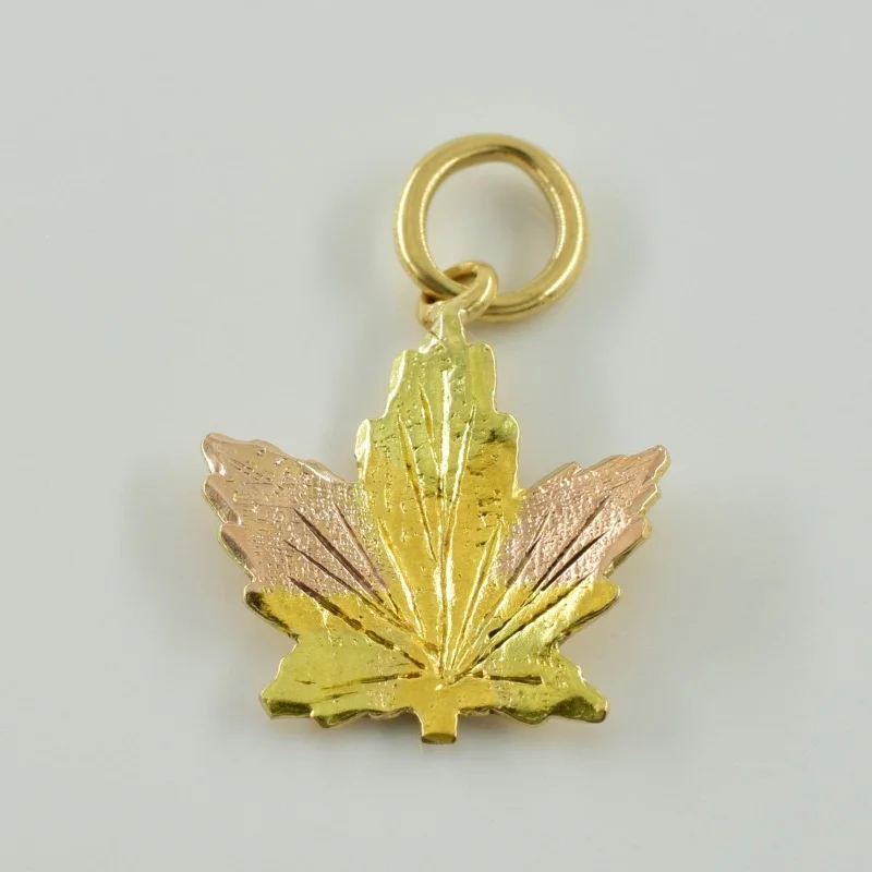 10k Yellow & Rose Gold Maple Leaf Charm |