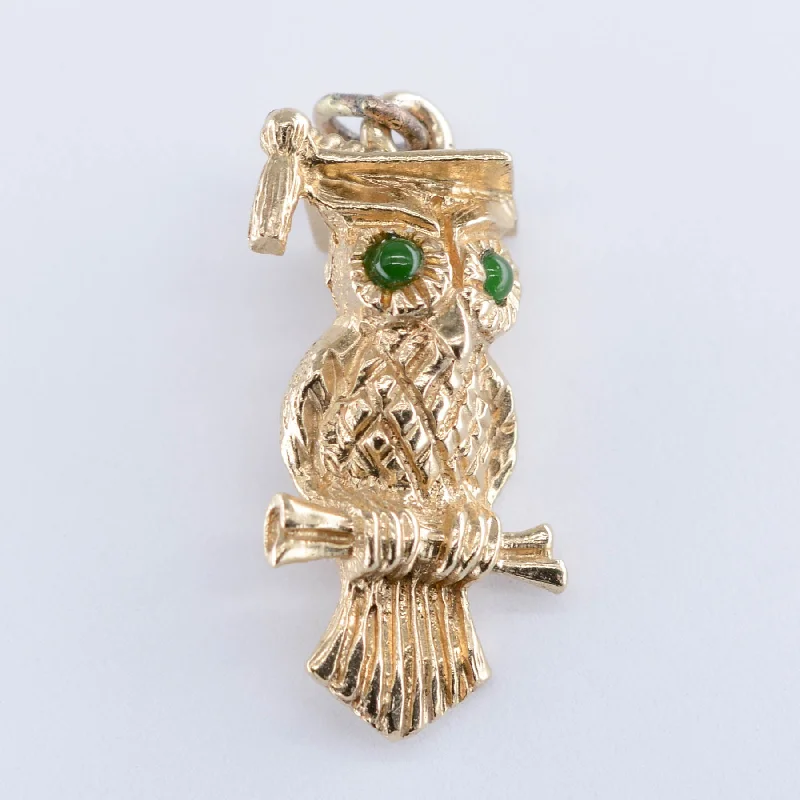 14k Graduation Owl Charm