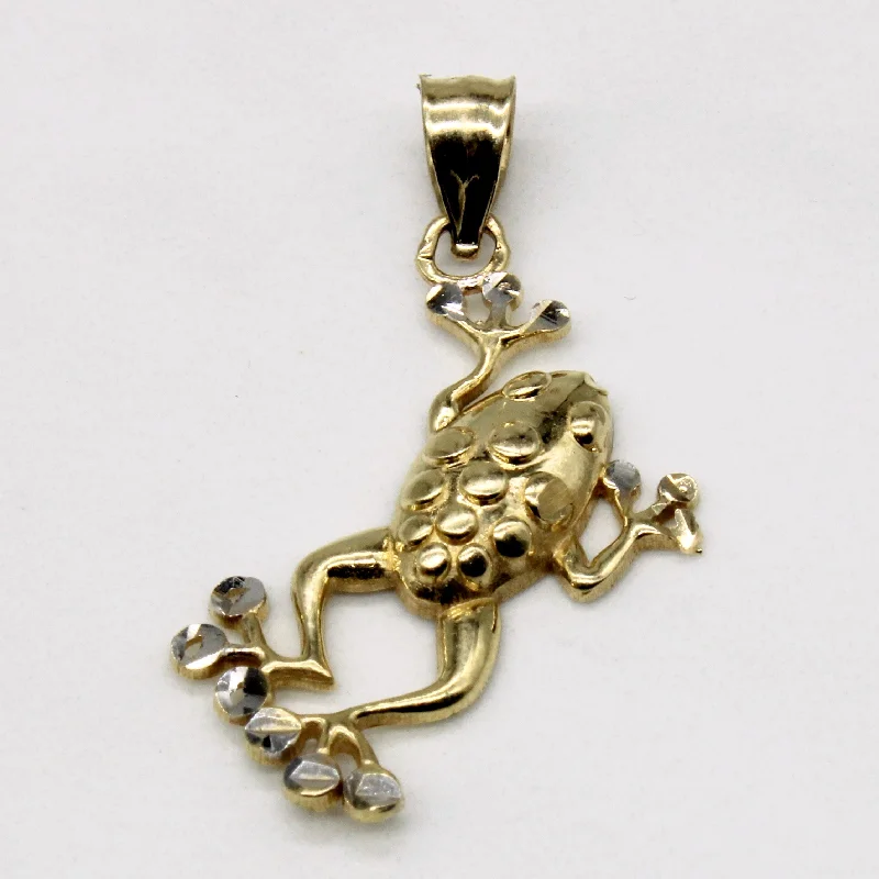 14k Two Tone Gold Frog Charm