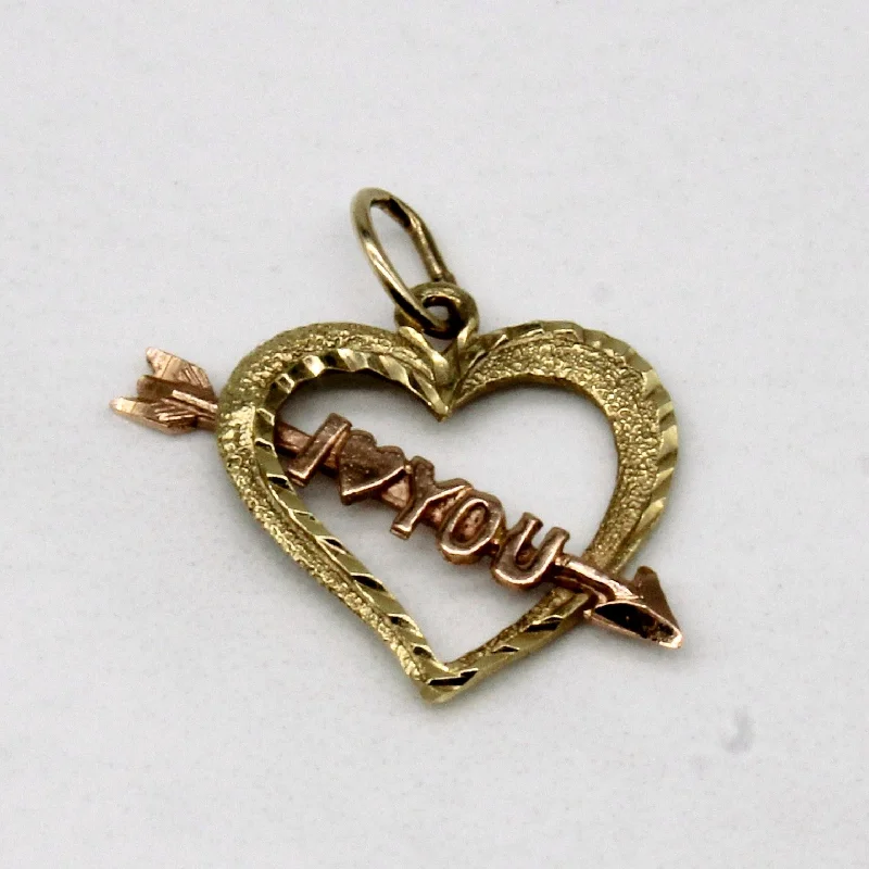 14k Two Tone Gold "I ♥ YOU" Pendant