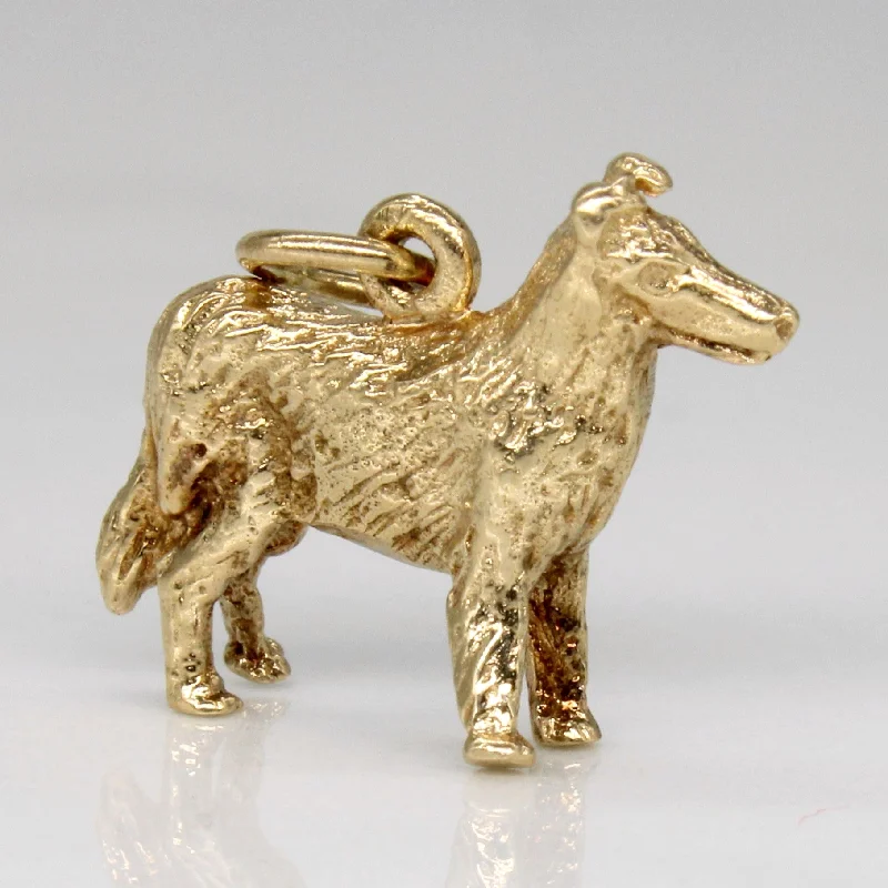 14k Yellow Gold Dog Charm