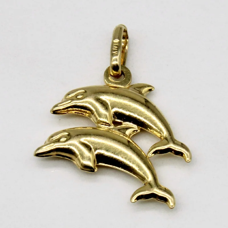 14k Yellow Gold Dolphin Charm