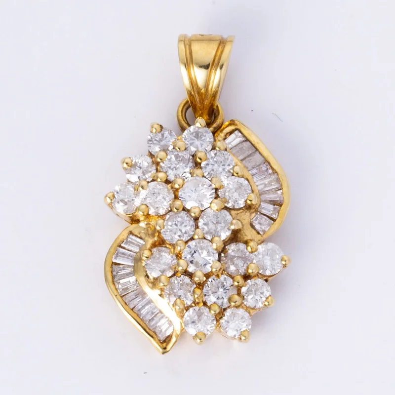 14k Yellow Gold Diamond Pendant | 1.10ctw |