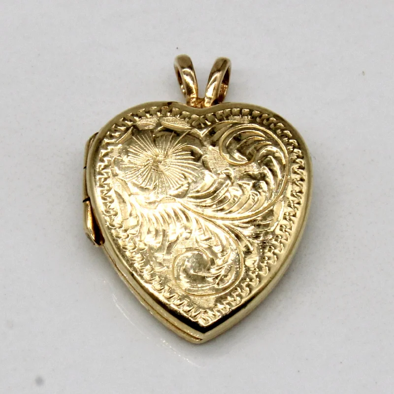 14k Yellow Gold Heart Locket