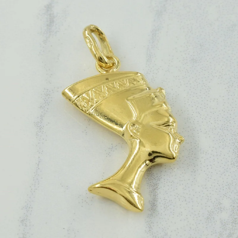 14k Yellow Gold Nefertiti Pendant |