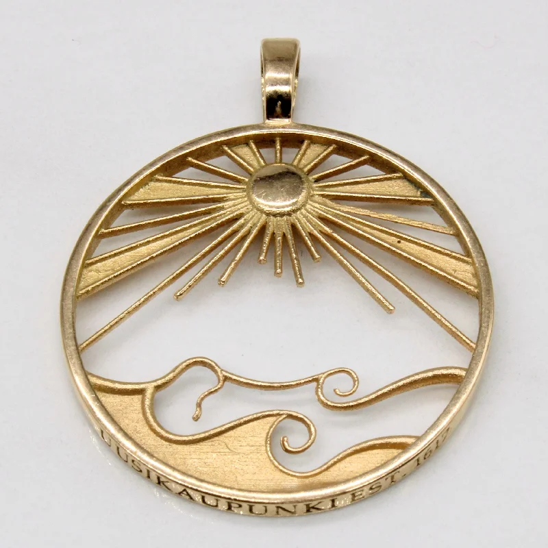 14k Yellow Gold Ocean View Pendant