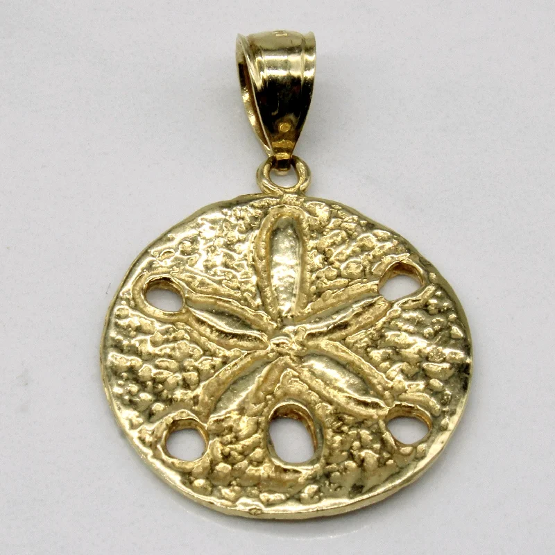 14k Yellow Gold Sand Dollar Pendant