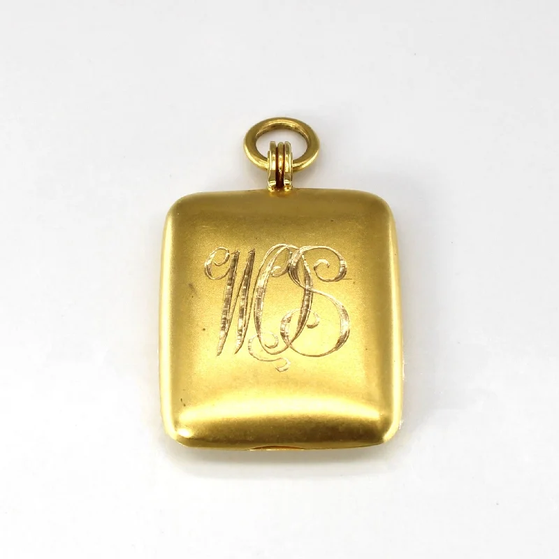 14k Yellow Gold Signet Locket