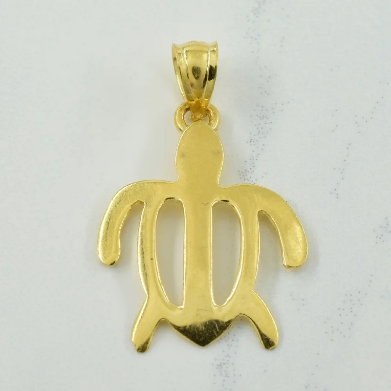 14k Yellow Gold Turtle Pendant |