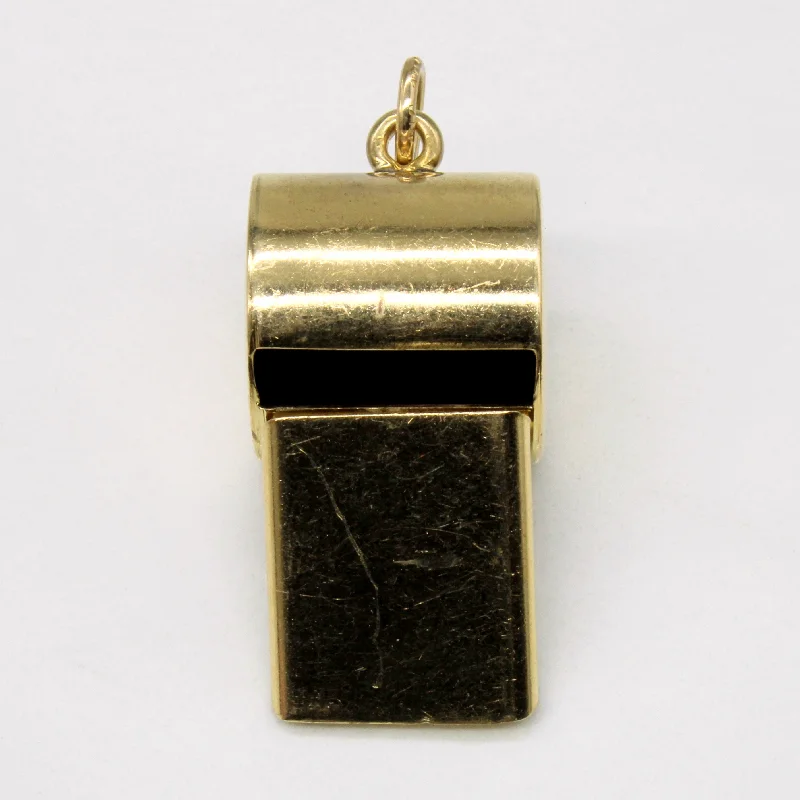 14k Yellow Gold Whistle Charm