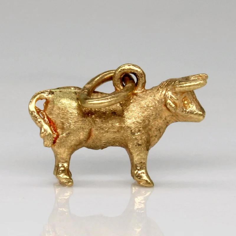 18k Yellow Gold Bull Pendant