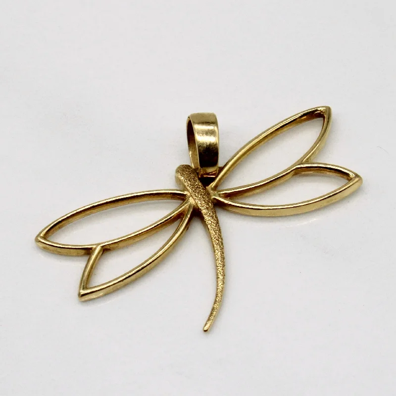 18k Yellow Gold Dragonfly Pendant