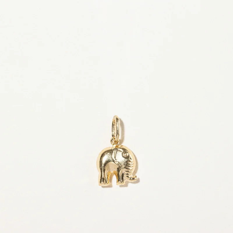 18k Yellow Gold Elephant Charm