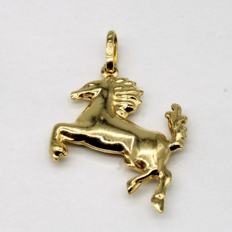 18k Yellow Gold Horse Pendant