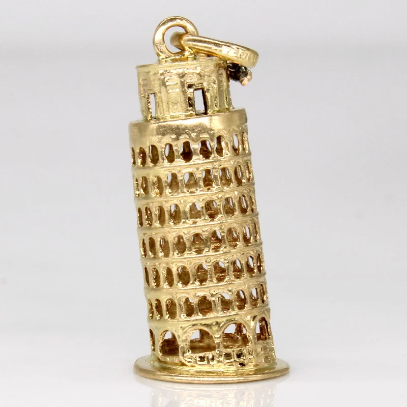 18k Yellow Gold Leaning Tower of Pisa Pendant