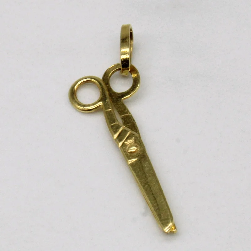 18k Yellow Gold Scissor Pendant