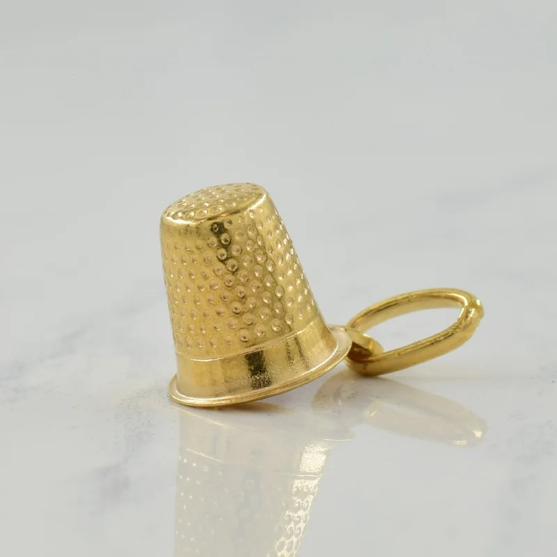 18k Yellow Gold Thimble Charm |