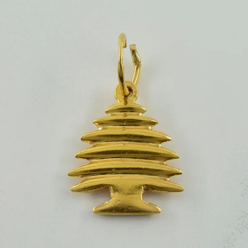 18k Yellow Gold Tree Charm |