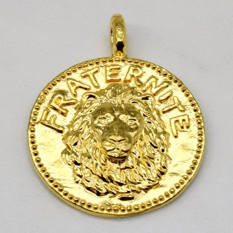 24k Yellow Gold Lion Head Pendant