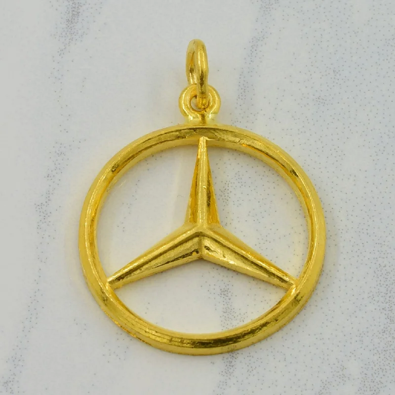 24k Yellow Gold Mercedes Benz Charm |