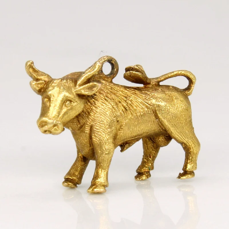 9k Yellow Gold Bull Charm