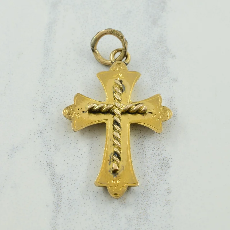 9k Yellow Gold Cross Charm |