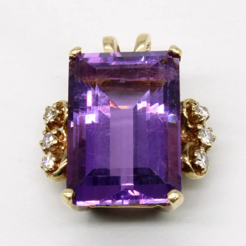 Amethyst & Diamond Cocktail Pendant | 17.50ct, 0.18ctw |