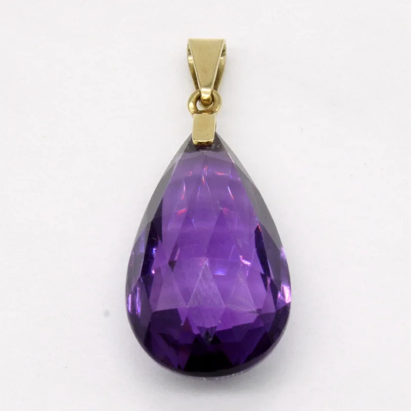 Amethyst Drop 14k Pendant | 18.70ct |