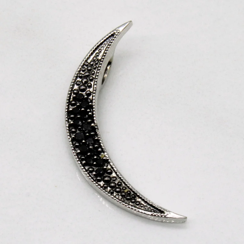 Black Diamond Crescent Moon Pendant | 0.06ctw |