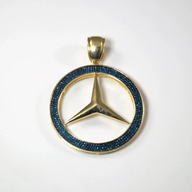 Blue Diamond Mercedes Logo Pendant | 1.00ctw |