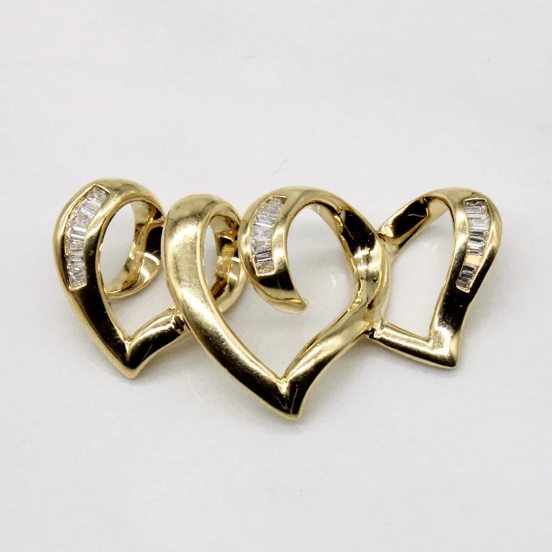 Channel Set Diamond Heart Pendant | 0.20ctw |