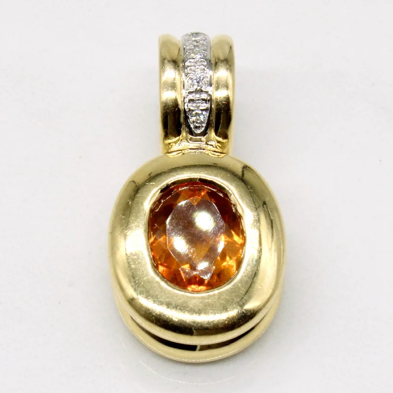 Citrine & Diamond Pendant | 1.35ct, 0.04ctw |