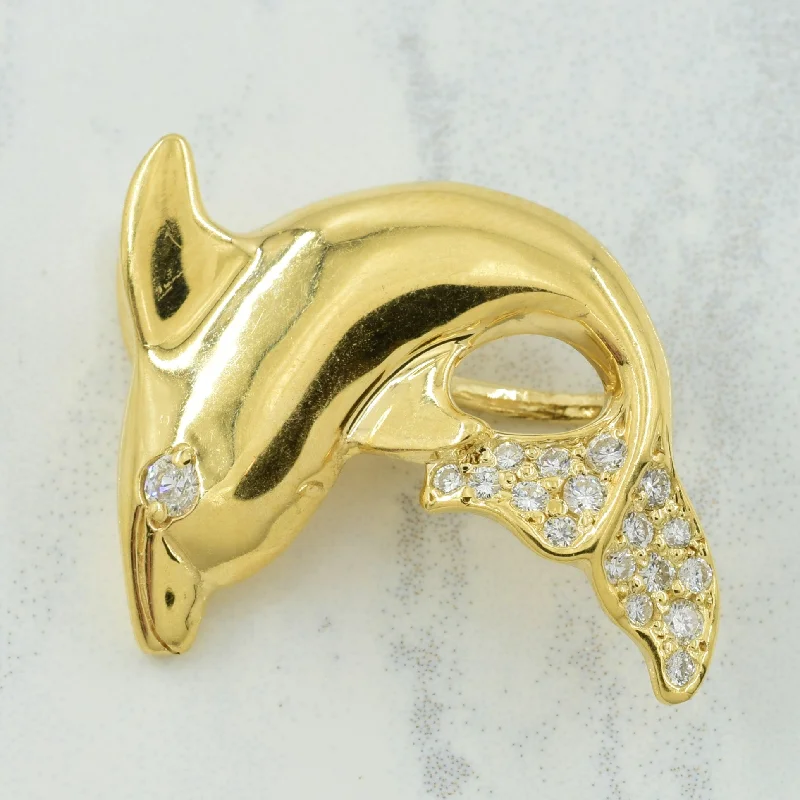 Diamond Dolphin Pendant | 0.25ctw |