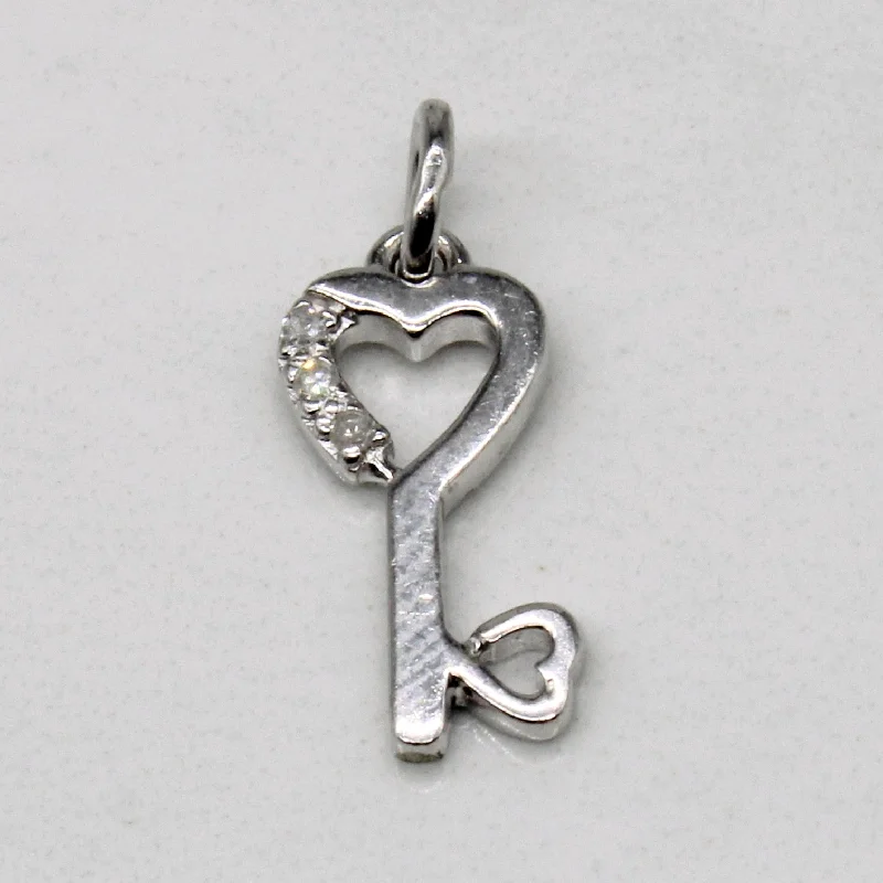 Diamond Heart Key Pendant | 0.02ctw |