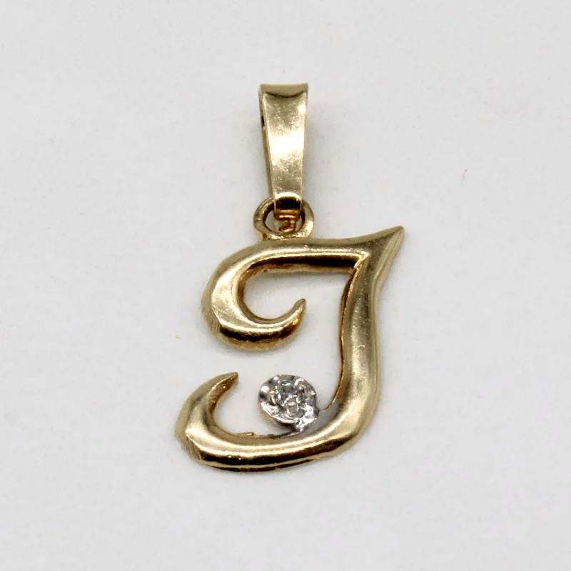 Diamond 'J' Initial Pendant | 0.01ct |