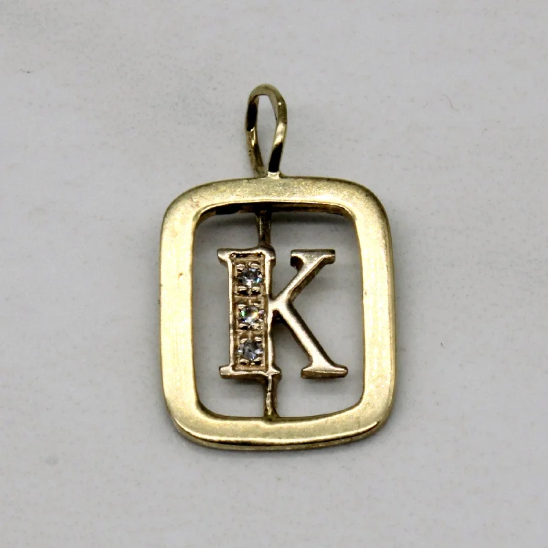 Diamond 'K' Initial Pendant | 0.02ctw |