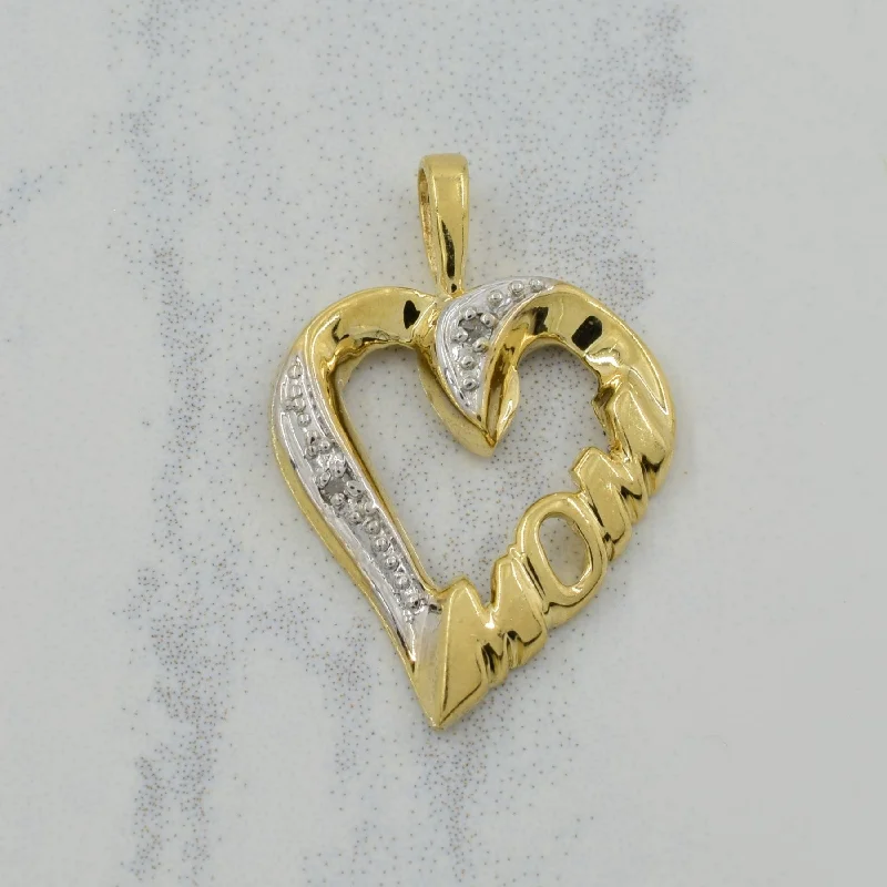 Diamond 'MOM' Heart Pendant | 0.01ctw |